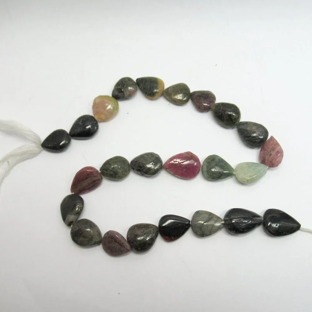 Tourmaline teardrop bead strand